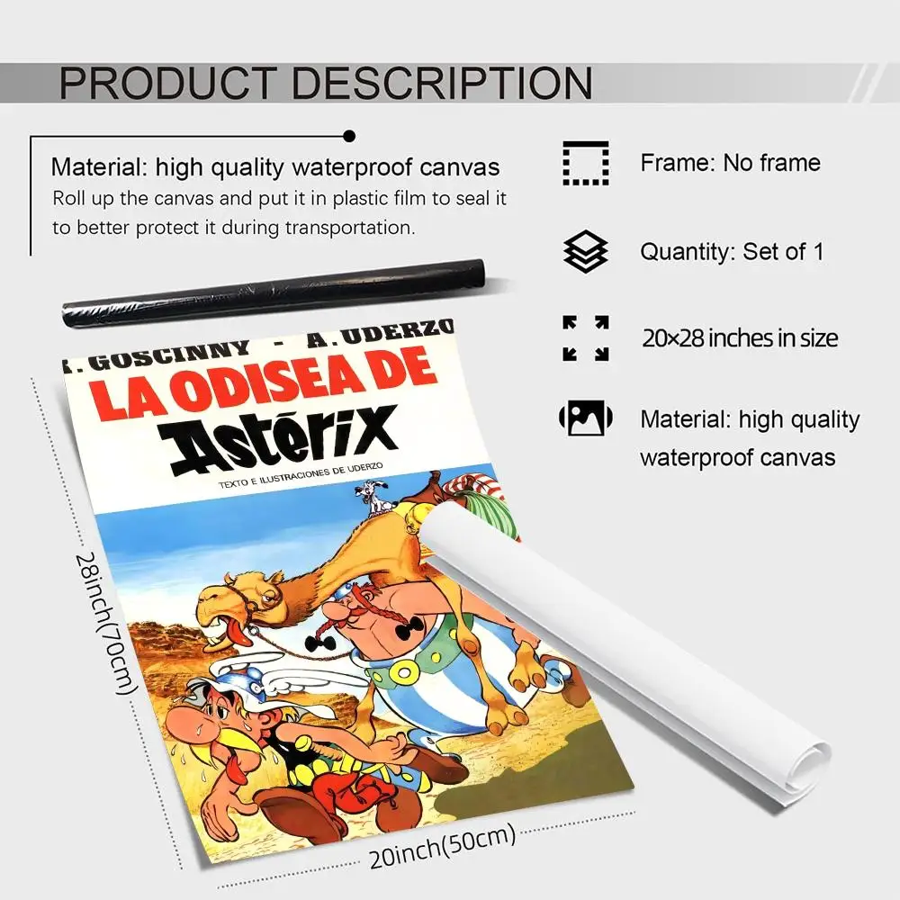 الكلاسيكية أنيمي A_Asterix وO_Obelix HD الكتان قماش المشارك جدار الفن يطبع لغرفة المعيشة غرفة نوم مكتب هدية تزيين المنزل #5