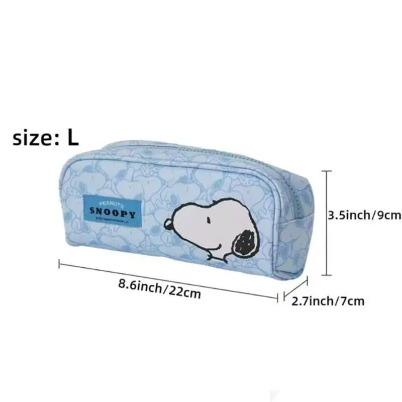 New Snoopy Pencil Case Cartoon Dog Print Canvas Pencil Case Student Stationery Bag Cosmetic Storage Makeup Pouch Organizer Gift view 2