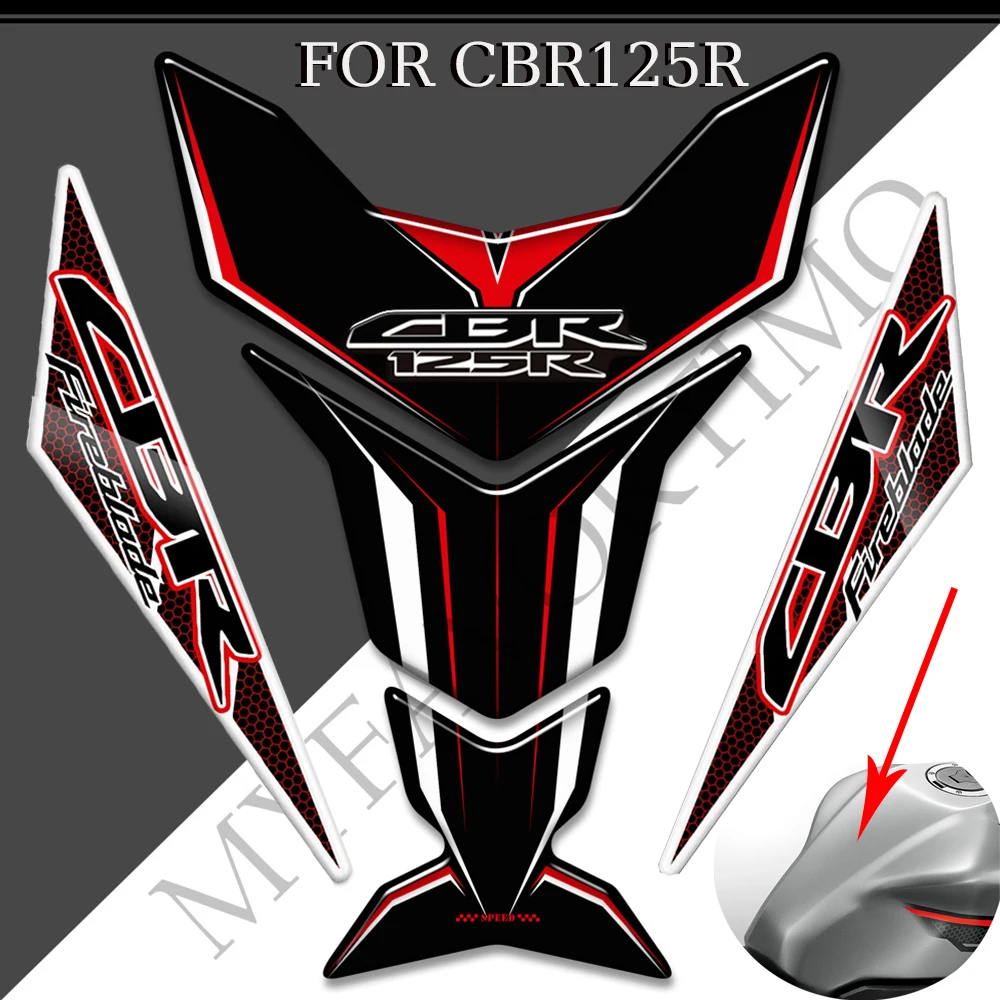 

For Honda CBR 125 R CBR125R Waterproof Dustproof Anti-scratch Tank Pad Sticker Decals Gas Fuel Oil Kit Knee Fish Bone Protection