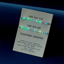 2 Pcs/Set Luminous Bracelet For Women Romantic Glow In The Dark Colorful Beads Braided Rope Bracelet Couple Friendship Jewelry