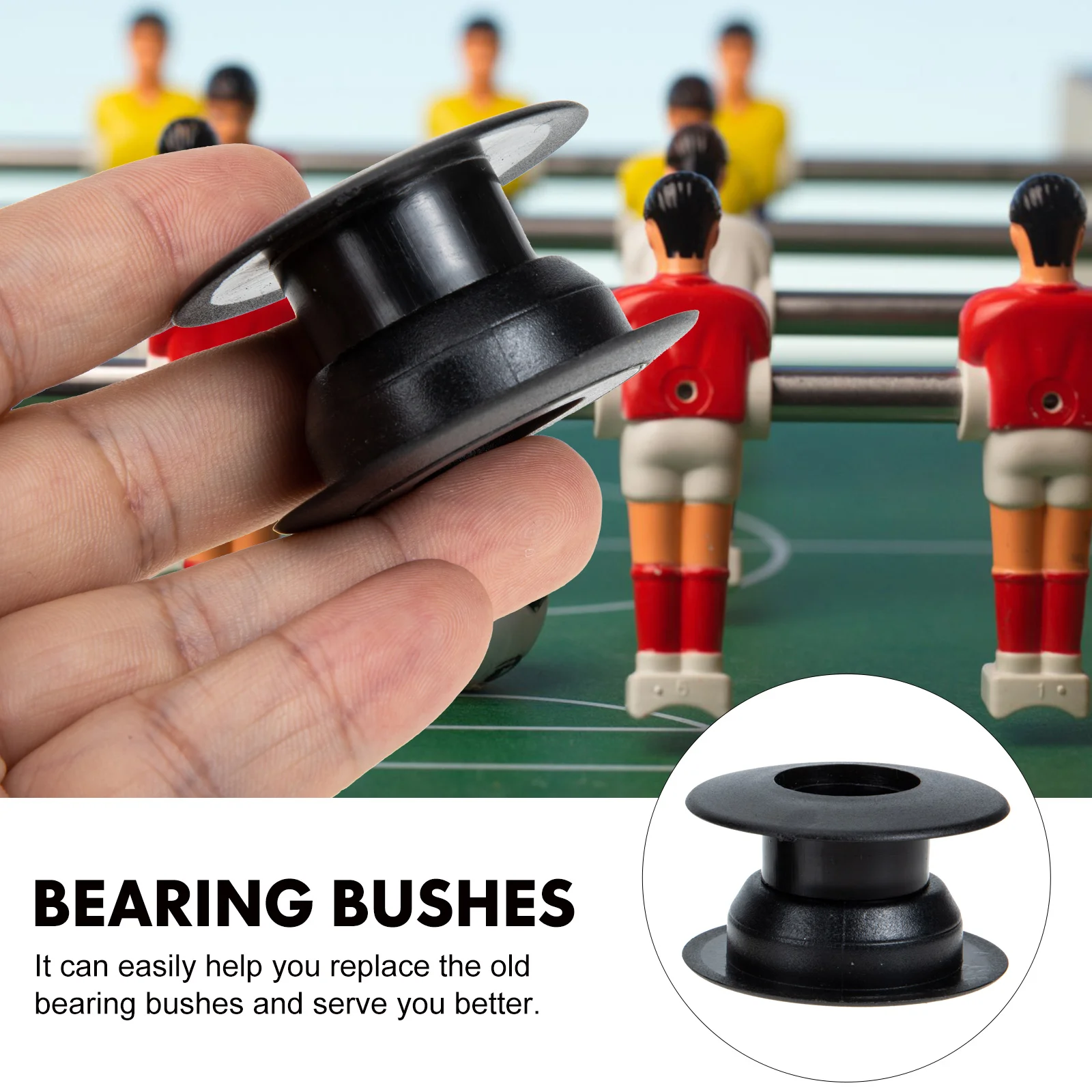 10 Pairs Foosball Accessories Table Football Bearing Plastic Bushings Soccer Balls Rod Bearings Supplies Parts Child