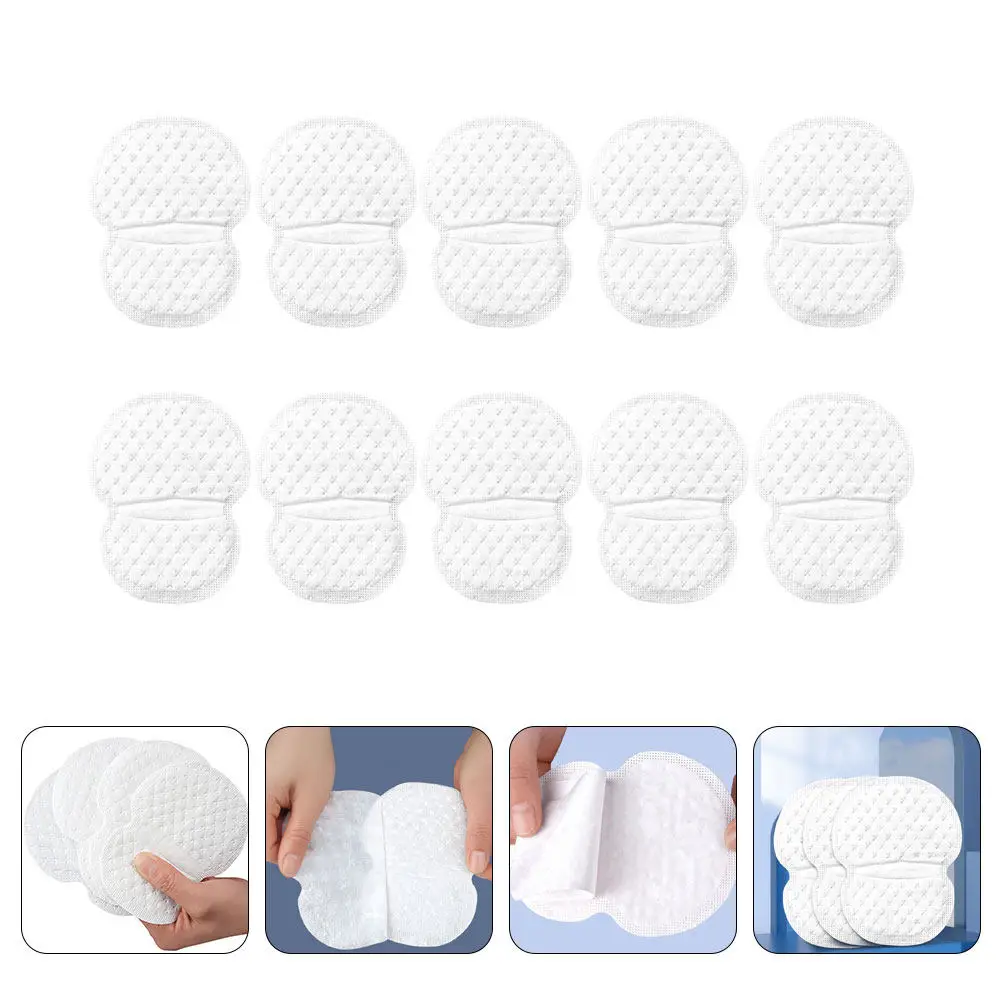 

10Pcs Underarm Sweat Pads Adhesive Armpit Shield Absorbing Pads Prevent Sweat Stains Yellowing Dry Comfortable for Men Women