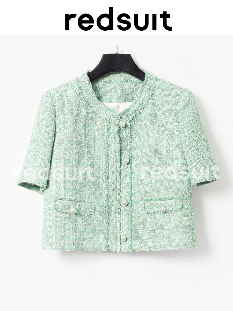 New Gentle light green brushed short sleeved thin commuter jacket top Custom Sizes