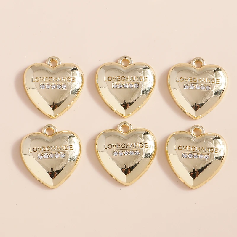 Mix 8 Stück Goldfarbe Herz Mond Sterne Bär Kristall Perlen Charms für DIY Schmuckherstellung Zubehör Anhänger Halskette Ohrringe – Detail 26