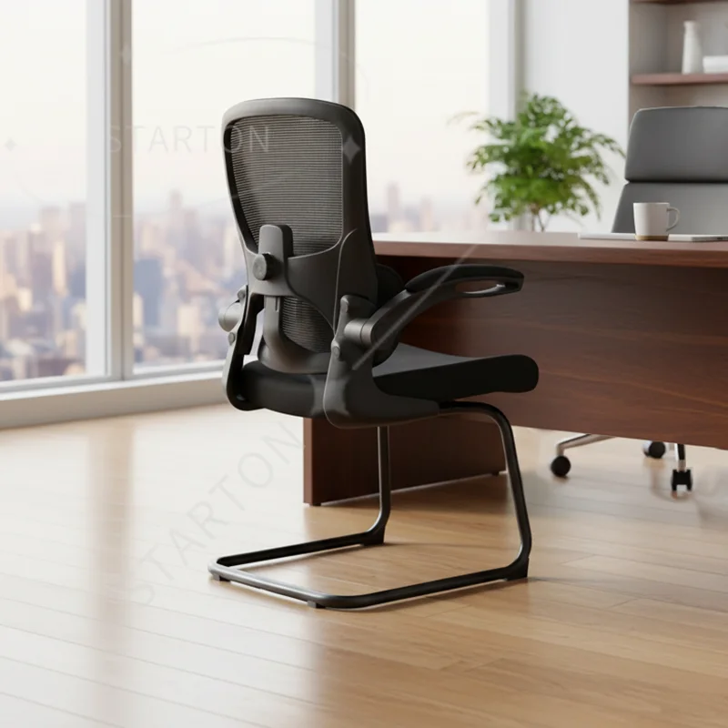Conference Room Staff Chair, Ergonomic Conference  Staff Chair, Stylish Modern Bow Mesh Chair, Computer