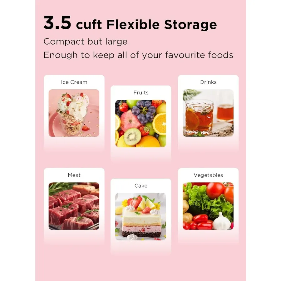 فريزر صدر مدمج بطول 3.5 قدم مكعب مع سلة قابلة للإزالة وترموستات قابل للتعديل لتخزين الطعام الفعال في المنزل المطبخ #4