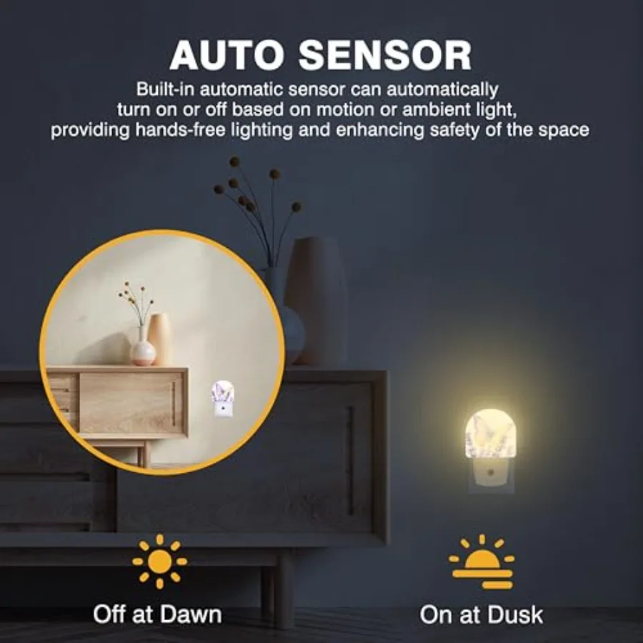 Night Lights Plug into Wall Night Light Dusk to Dawn Smart Sensor Decorative Round Led Lamp for Bedroom Kitchen Hallway Nightli view 4
