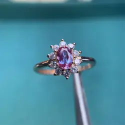 Beautiful Alexander Color Changing Gemstone 4X 6mm Wedding Birthday Gift Rings for Women 925 Silver