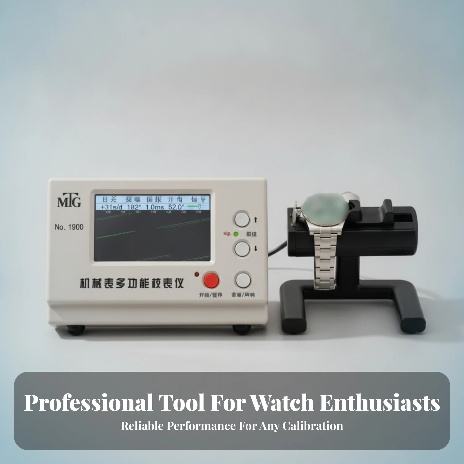 Mechanical Watch Timing Instrument Built-in Screen Watch Timegrapher Wristwatch Timing Machine White Housing Real Time Readings