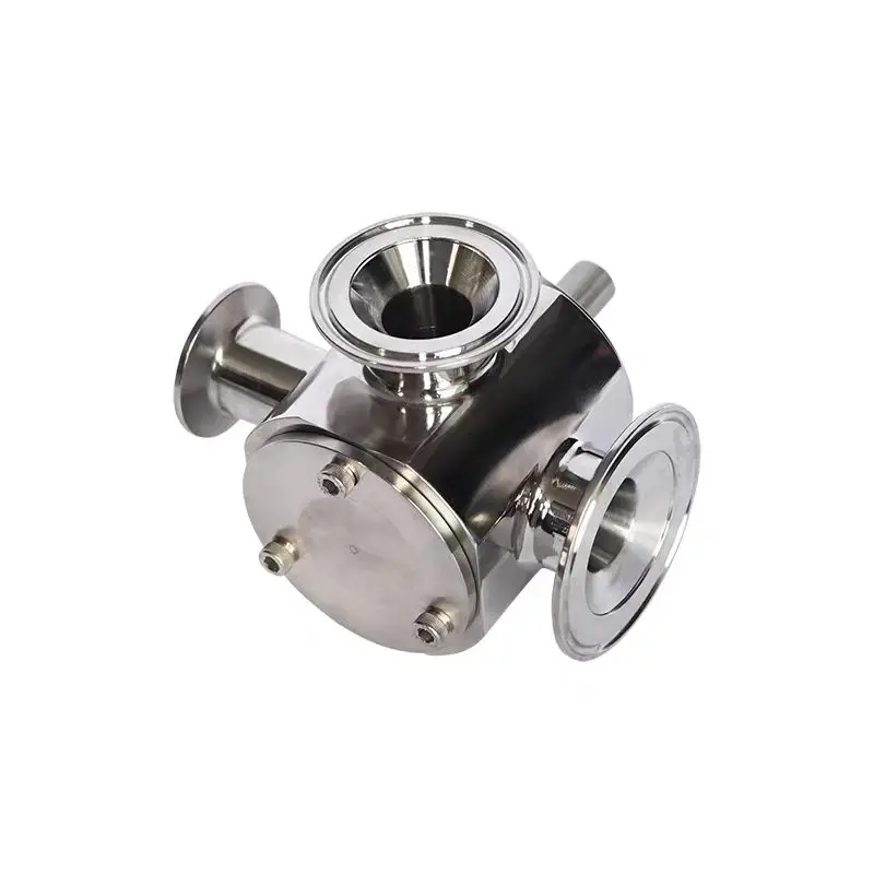 304 Stainless Steel Sanitary Three-way Reversing Valve Clamp Connection for Filling Machine
