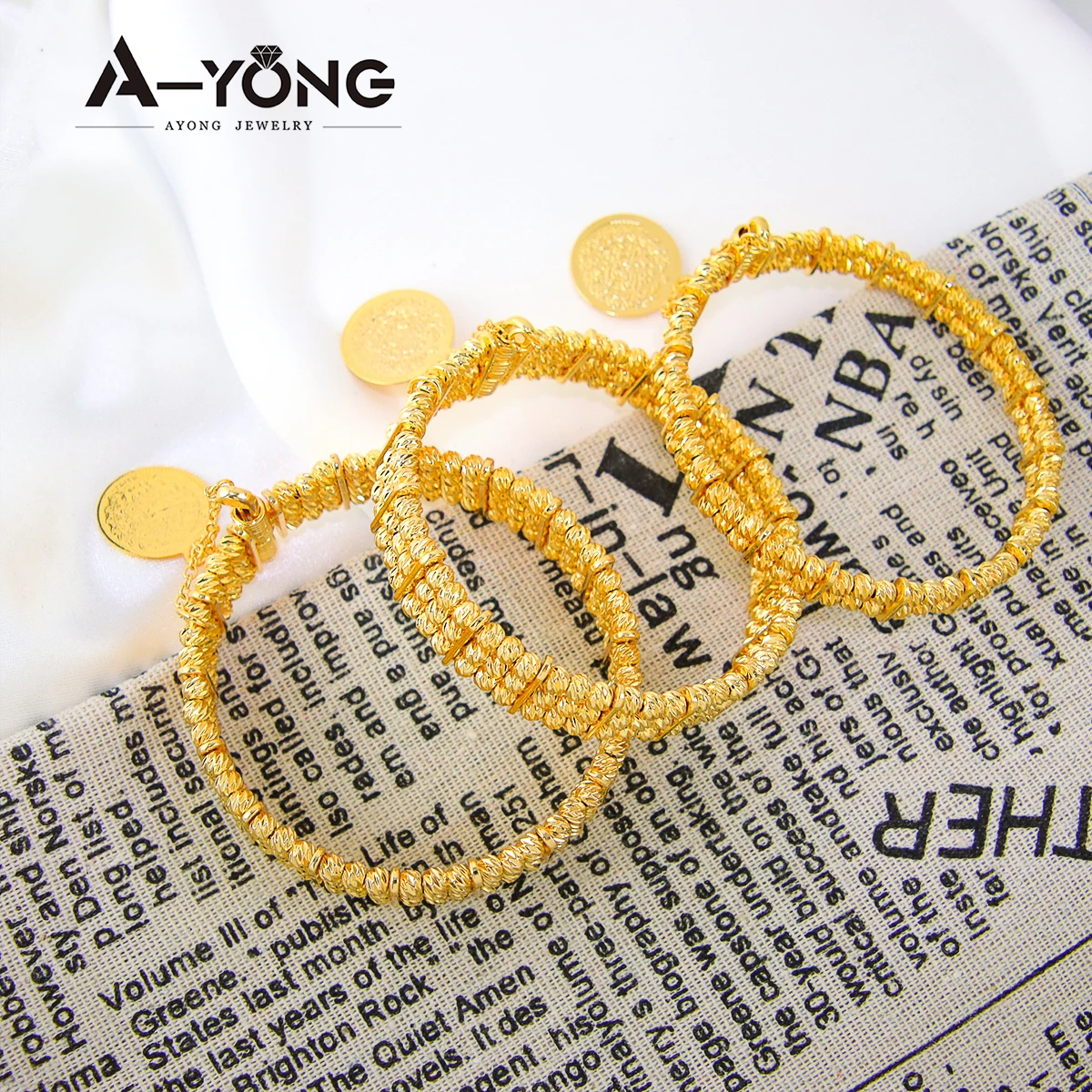 Dubai Multi Layer Bead Bangles 21k Gold Plated Middle East Luxury Brass Jewelry Punk Cuff Bracelets Vintage Wedding Party Parts