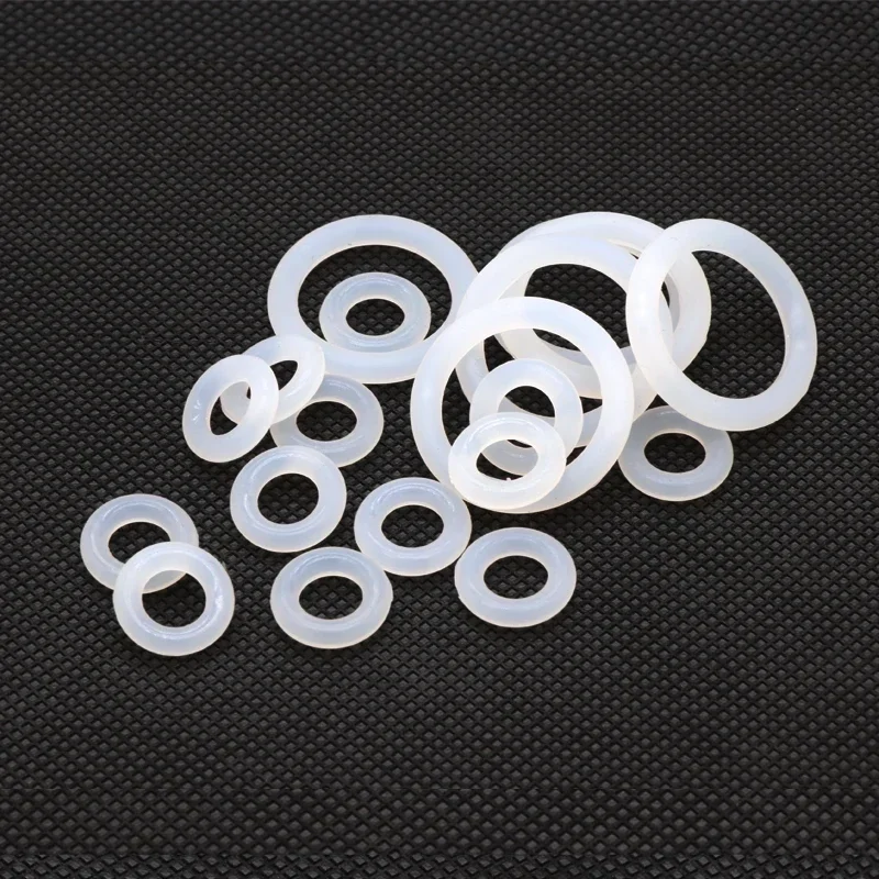 Anel-O do silicone do produto comestível, gaxeta branca, CS, 3.5mm, OD, 10-150mm, arruela impermeável, círculo, forma, VMQ, 10 Pcs, 50Pcs