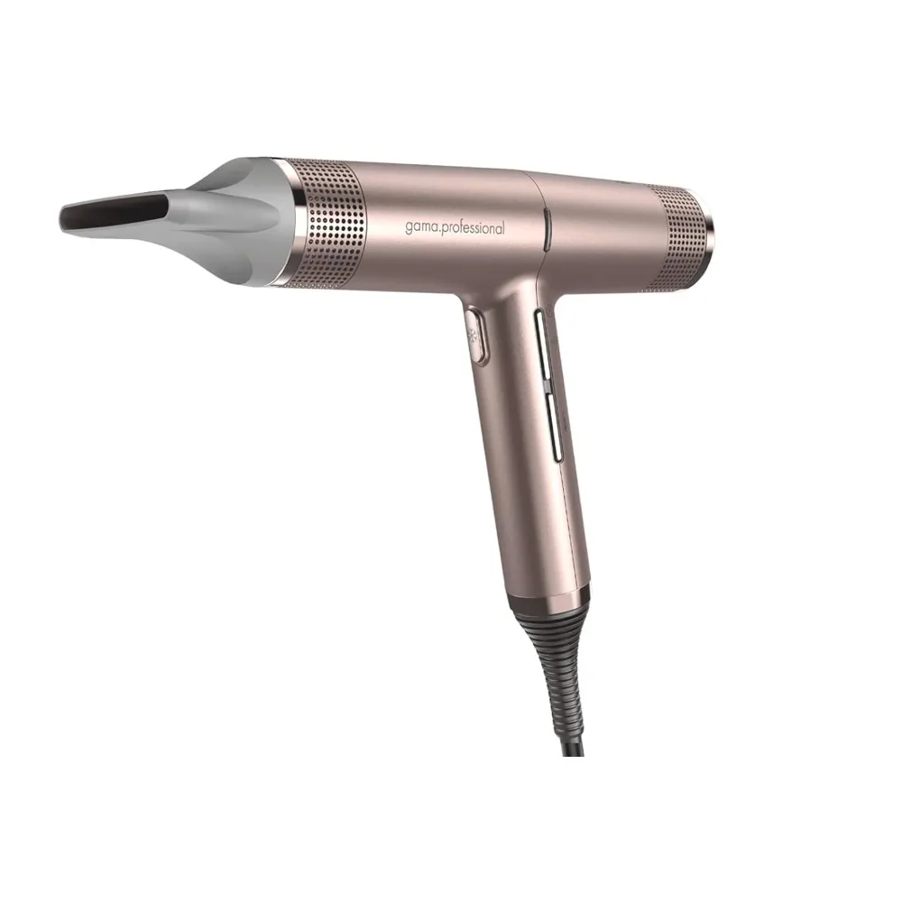 Hair Dryer Rose Gold - IQ Perfetto Lightweight, Powerful Pro Salon Blow with Diffuser & 2 Concentrator Nozzle Attachment Tools