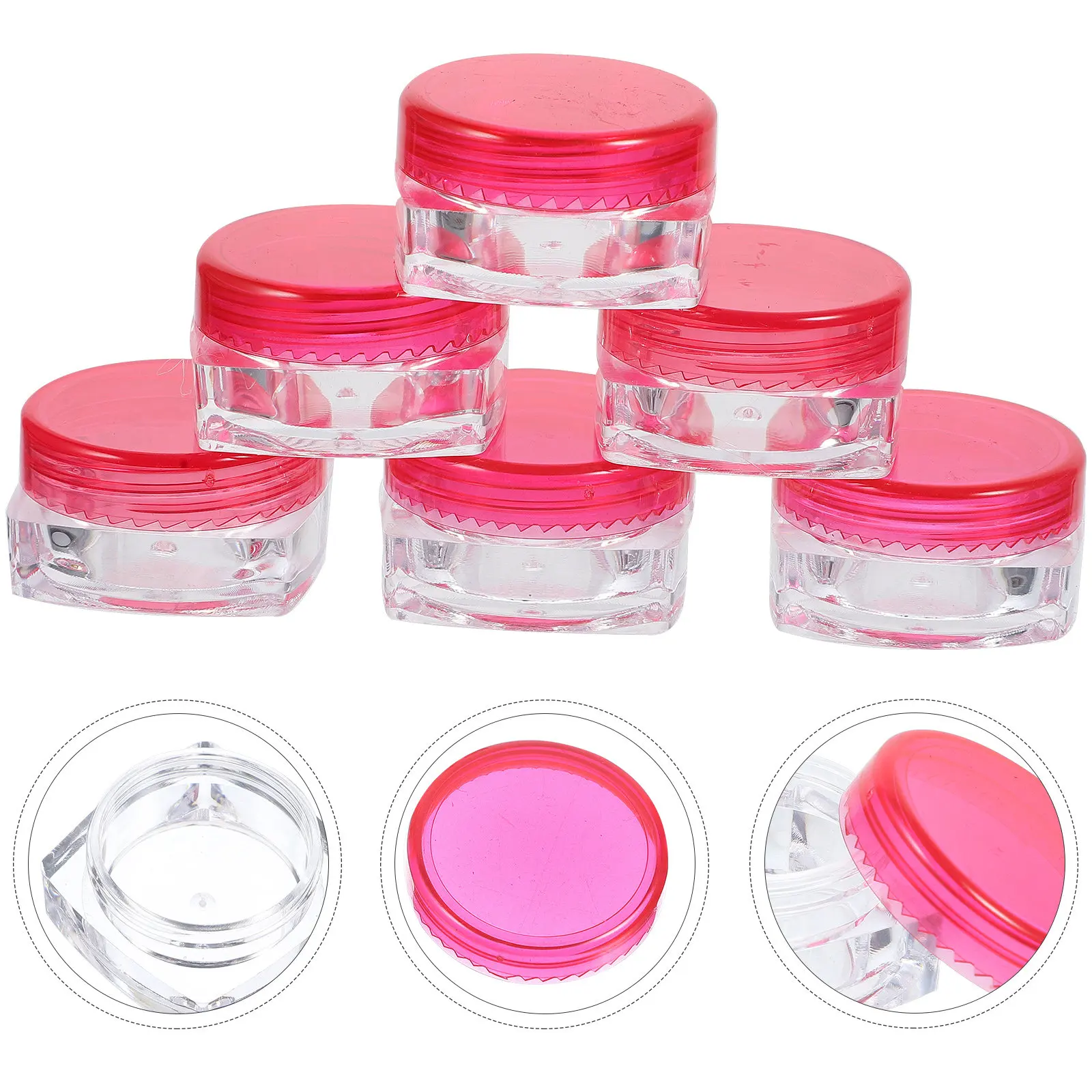 

24Pcs Square Base Skincare Containers Travel Friendly Refillable Cream Jars for Moisturizer Eye Cream Body Lotion Leak Proof