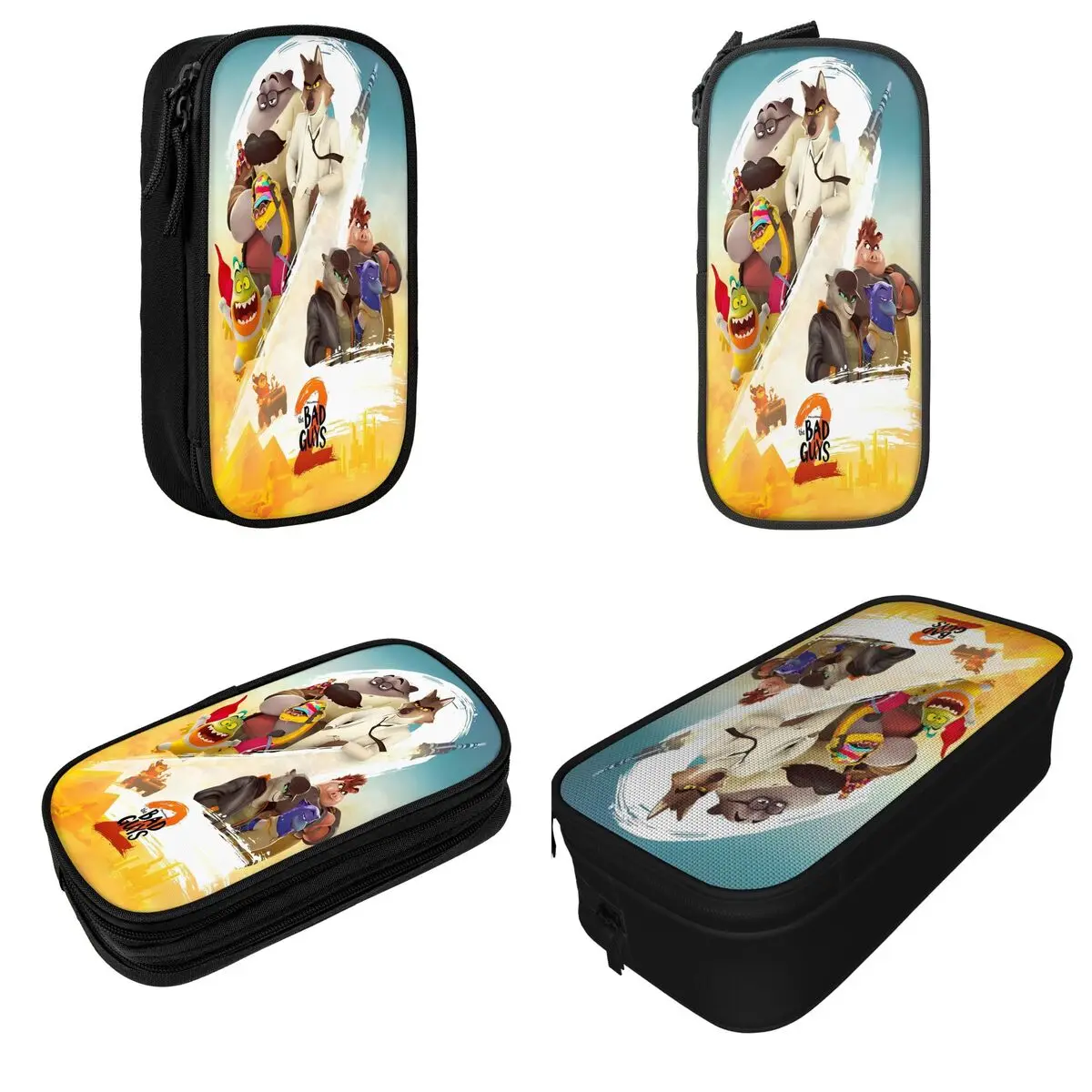 2025 The Bad Guys 2 пеналы с героями мультфильмов, классические сумки для ручек для студентов, большие вместительные офисные подарочные пеналы