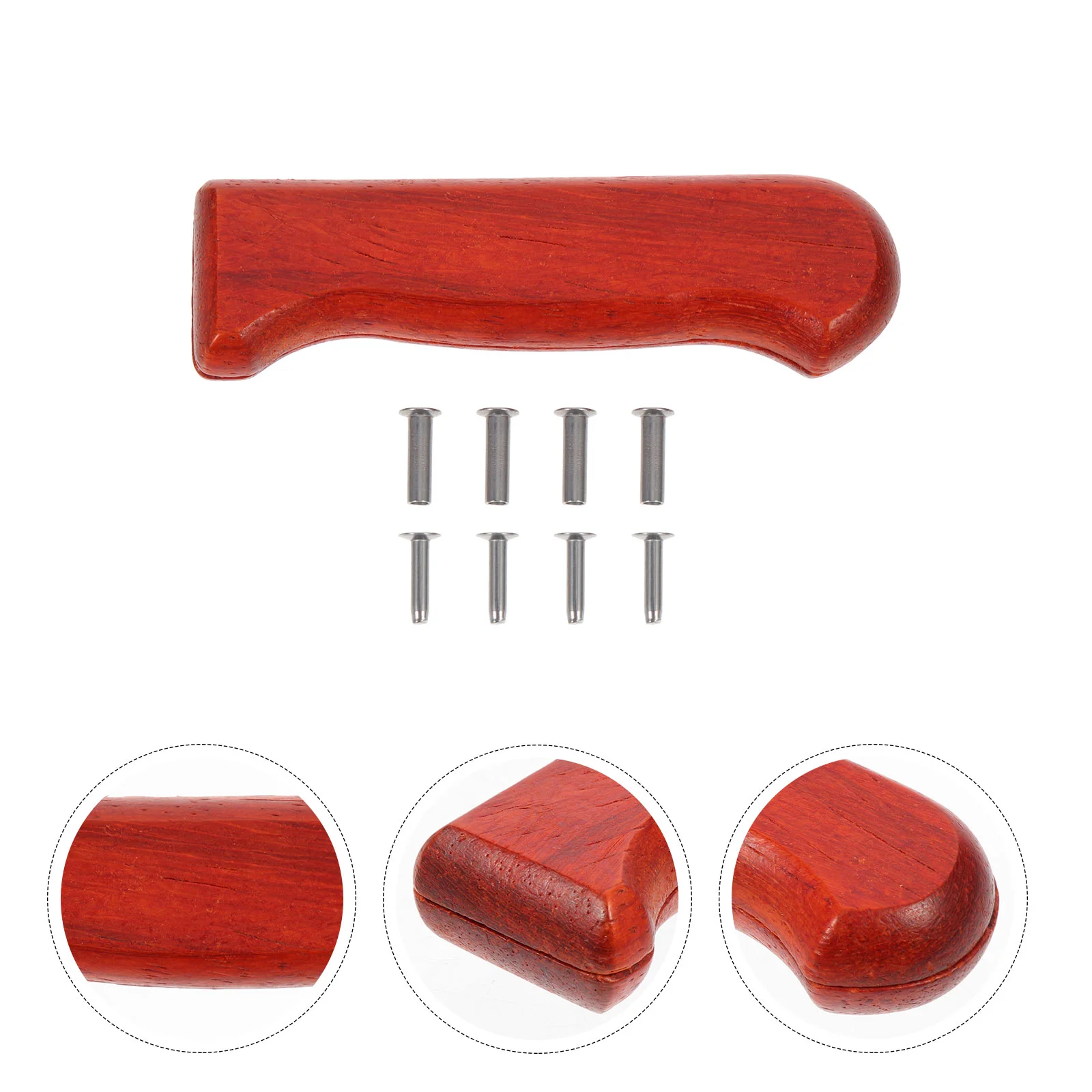 1 x Red Pear Wood Knife Handle for Cutters Replacement Grip for Kitchen Knife Chopping Tool Accessory Knives Handle Part Easy