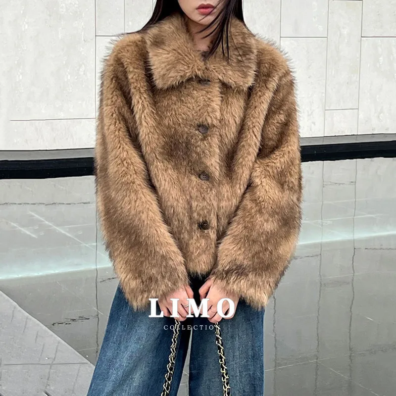 

LIMO 2025 Winter Cozy Faux Mink Fur Coat Women's Designer Luxury Outerwear for Autumn Winter Party Date Night Elegant Jacket