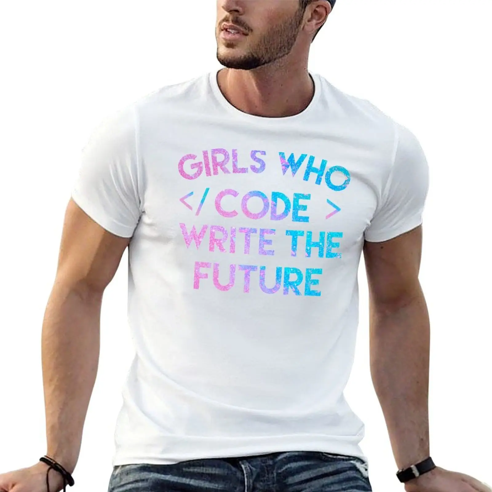 Girls Who Code Write The Future T-Shirt summer 2026 vintage t shirts mens fashion