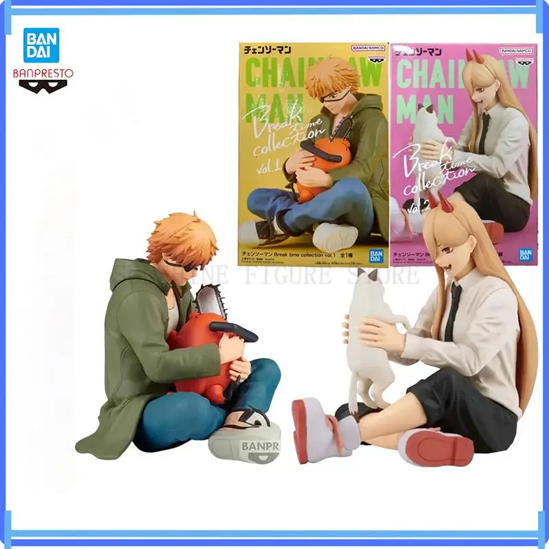 Bandai Original In Stock Break Time Collection Chainsaw Man Denji Pochita Power Anime Model Figures Ornaments Boxed Toys