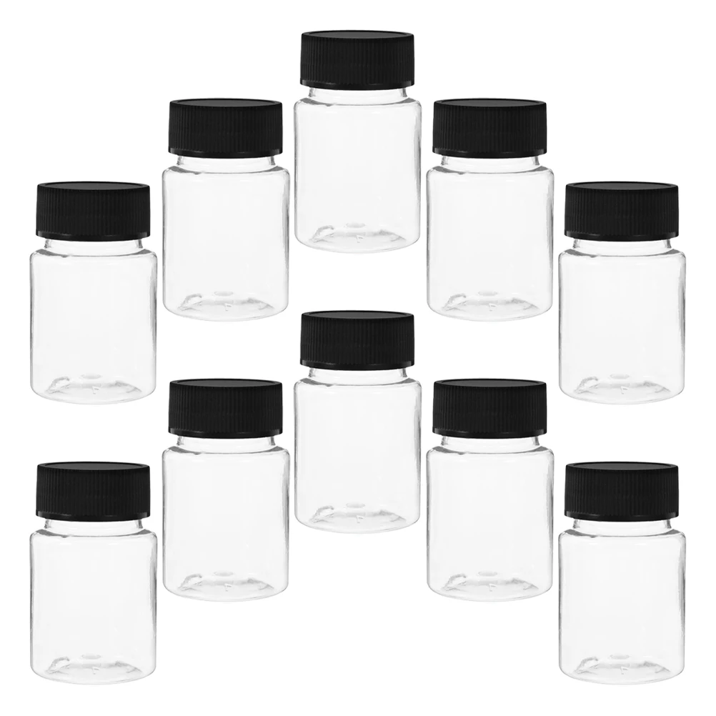 

10Pcs Small Medicine Containers Wide Mouth Plastic Bottles 50ml for Laboratory Samples Small Plastic Vials Reagent Bottle