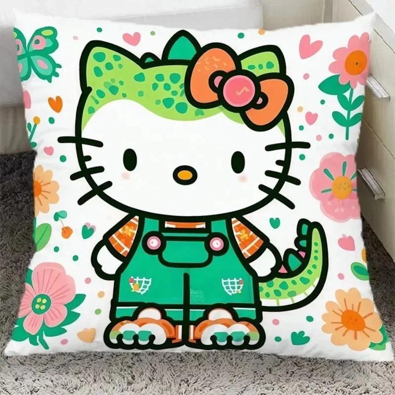 Cartoon HelloKitty Dinosaur Pillowcase Home Living Room Sofa Cushion Cover Kawaii Room Decoration Children Gift Doll