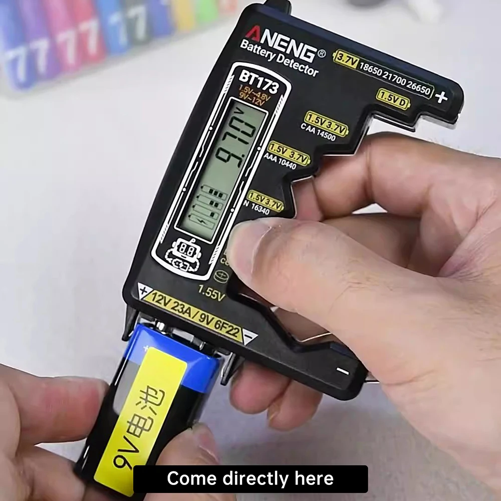 ANENG BT173 كاشف البطارية اختبار C D AA AAA N 9 فولت خلية زر متر العالمي جهاز اختبار بطارية العرض البصري اختبار أدوات #3