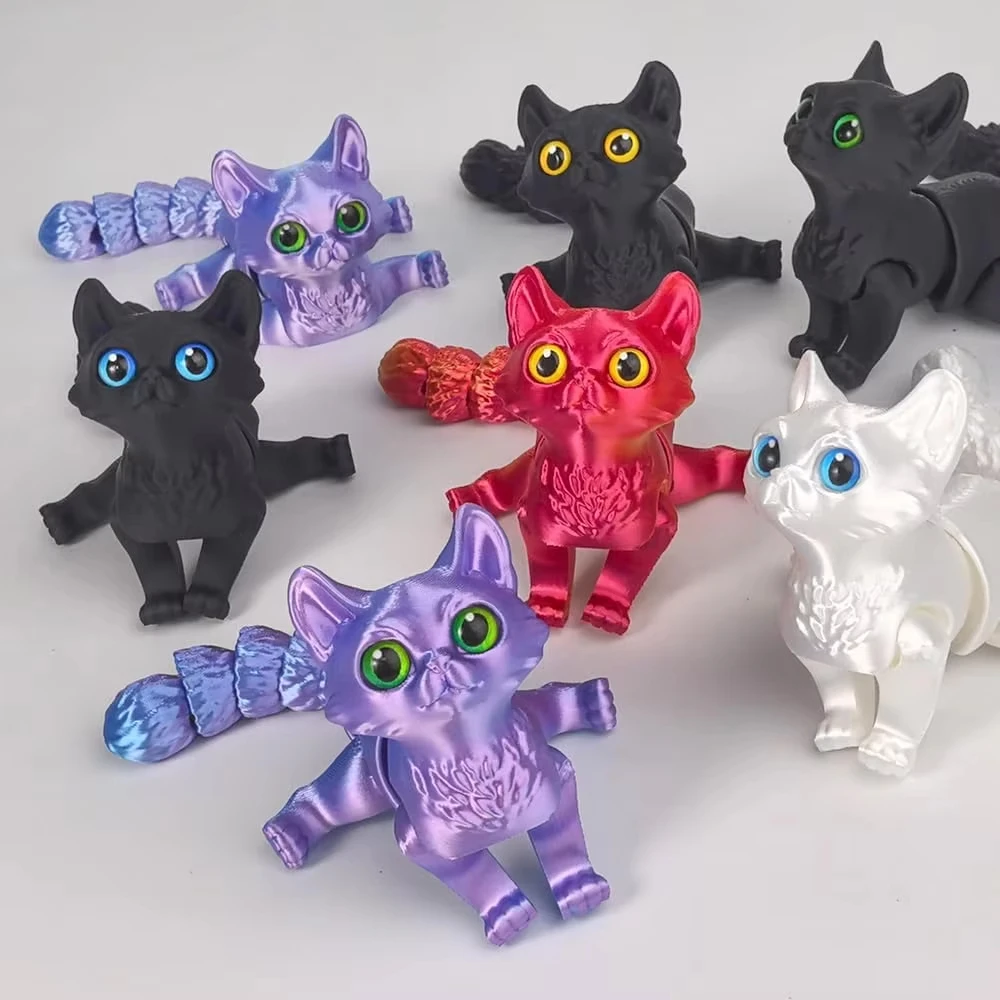 LSY 20263D Printed Cat Animals Fidget Toys Decor for Stress Relief Desktop Decoration Basket Stuffers Gift for Kids