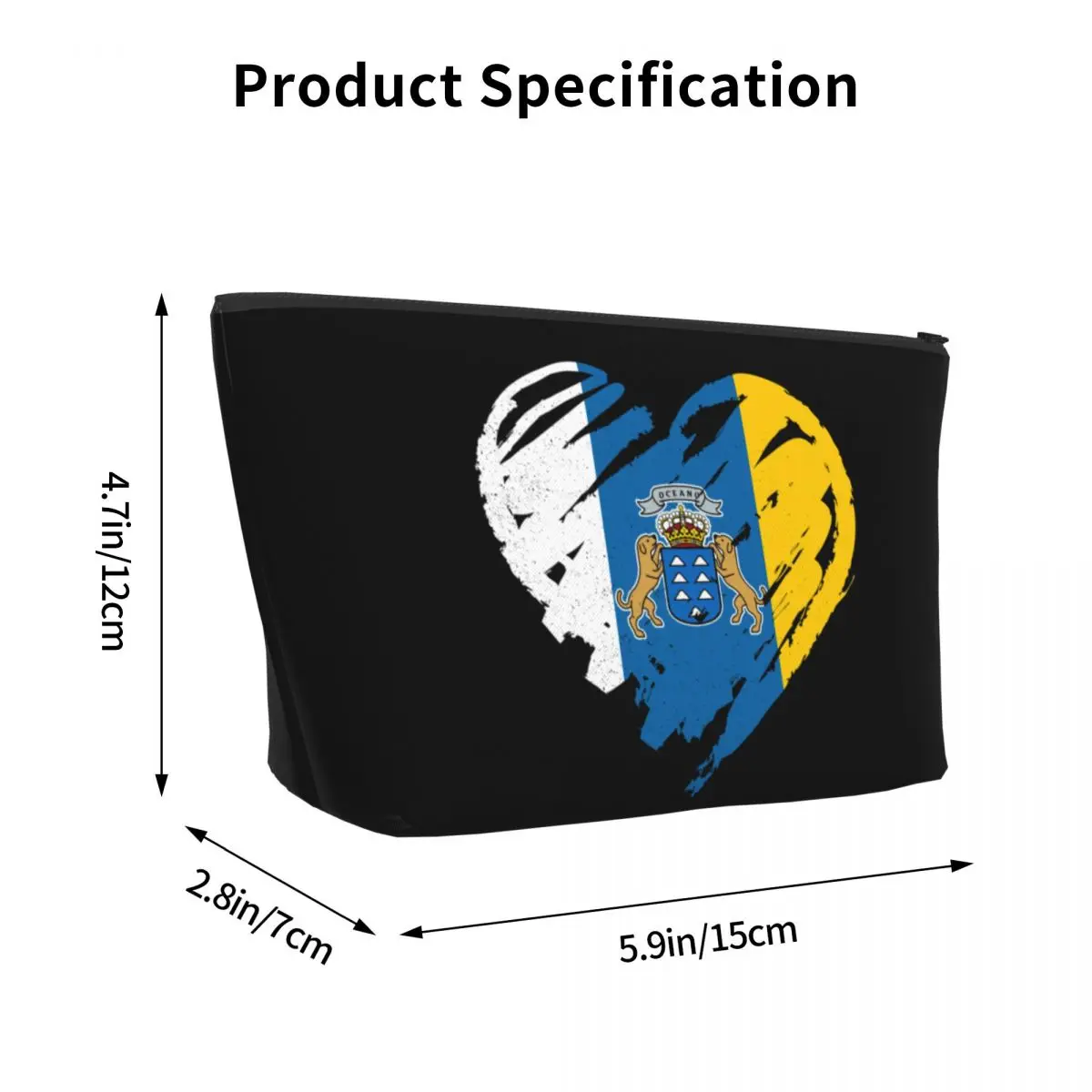 السفر أنا أحب جزر الكناري العلم حقيبة أدوات الزينة المحمولة علم اسبانيا التجميل ماكياج المنظم الجمال تخزين صندوق أدوات Dopp