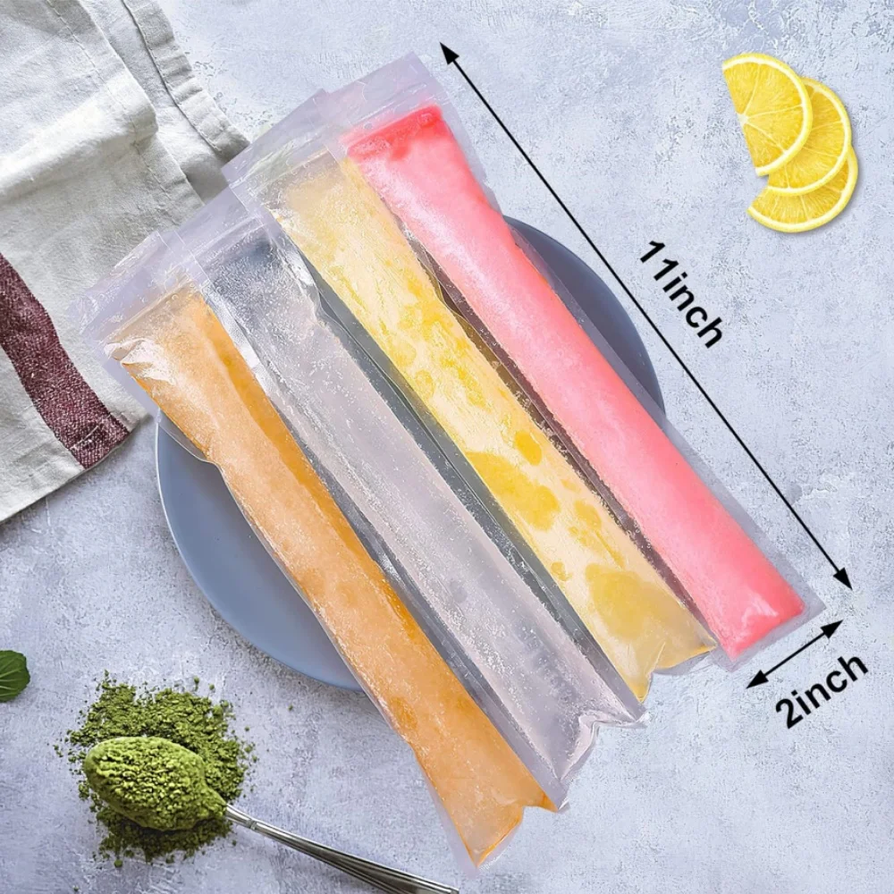 Disposable Ice Popsicle Mold Bags Comes With A Funnel, BPA Free Freezer Tubes, Healthy Snack Yogurt Stick Juice Ice Freezing