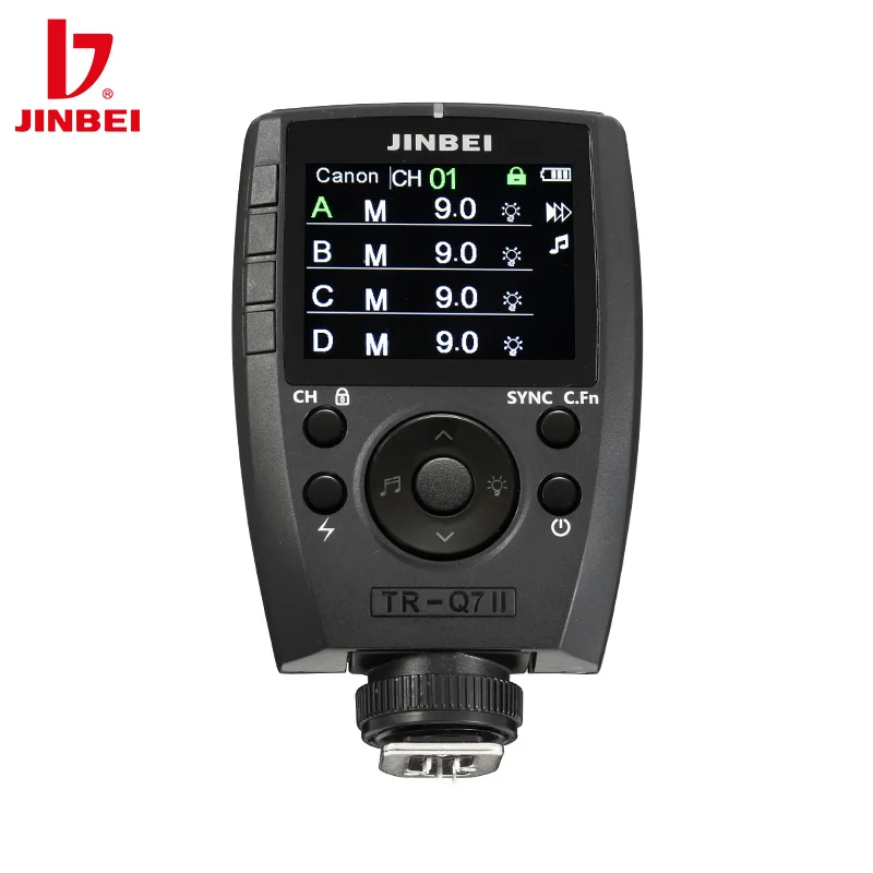 JINBEI TR-Q7II 2.4G Wireless TTL HSS High Speed Sync 1/8000s Flash Transmitter Universal Hot Shoe High-speed Trigger