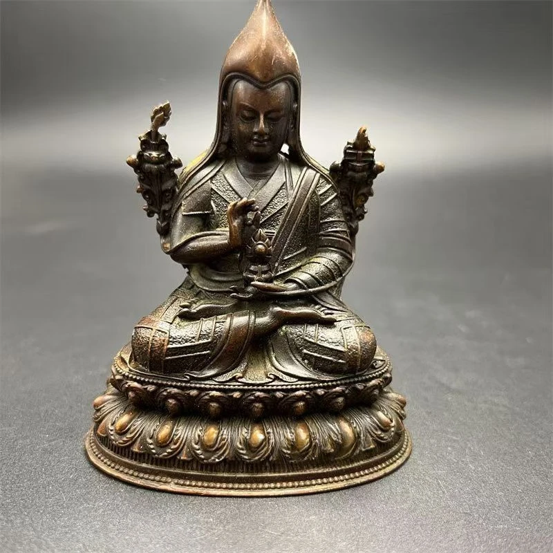 

Little Fairy/ Antique Bronze Lama Tsongkhapa Statue Buddha Statue Home Furnishings Office Decorations Crafts Accessories Gifts