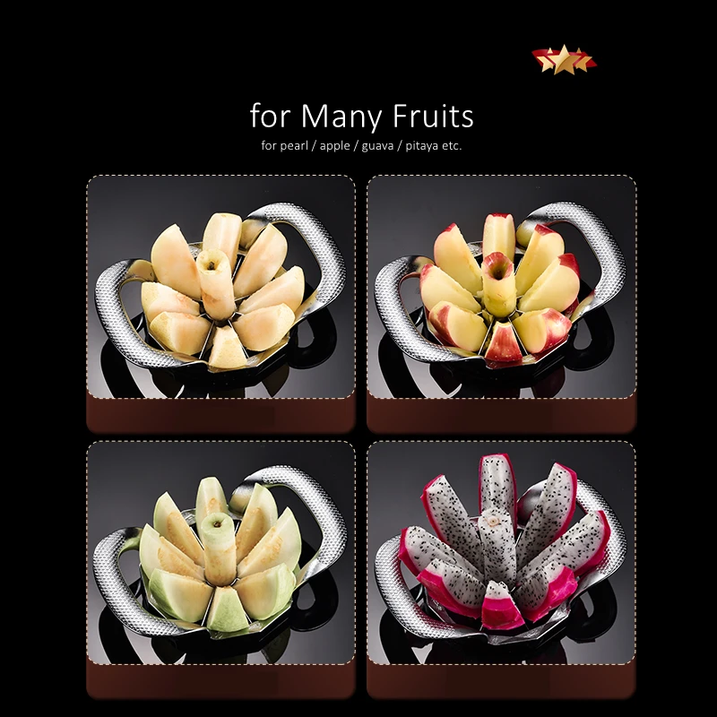 GEDO LFGB Certification 304 Stainless Steel Kitchen Fruit Divider Afternoon Tea Fruit Platter 8/12 Pieces Apple Orange Cutter