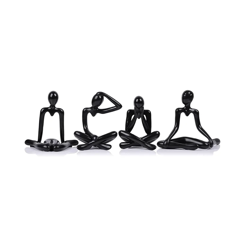 

AD30-4 Pcs Thinkers Statue, Bookshelf Decor Black Thinkers Statue Figurines-Decorate Your Home, Abstract Art Sculptures