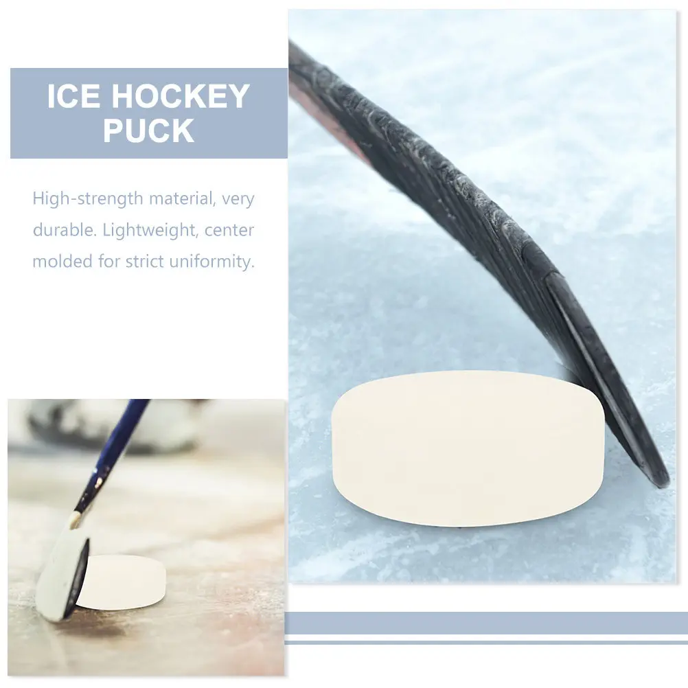 4Pcs Premium PVC Ice Hockey Training Puck High Resilience Clear Texture Uniform Center Molded for Beginners Athletes Hockey