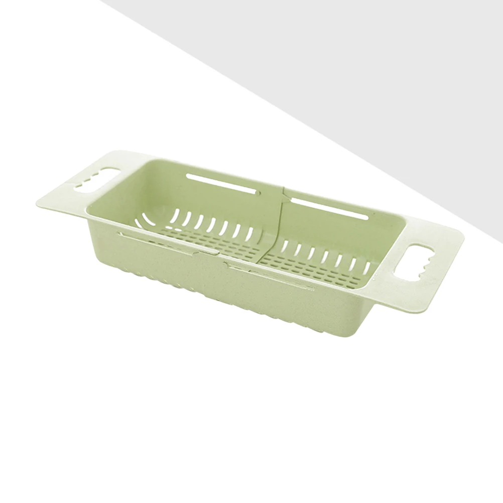 

Adjustable 25-35cm Drain Rack Dish Drying Sink Storage Vegetable Washing Basket Dual Handle Hollow Design Air Ventilation Multi