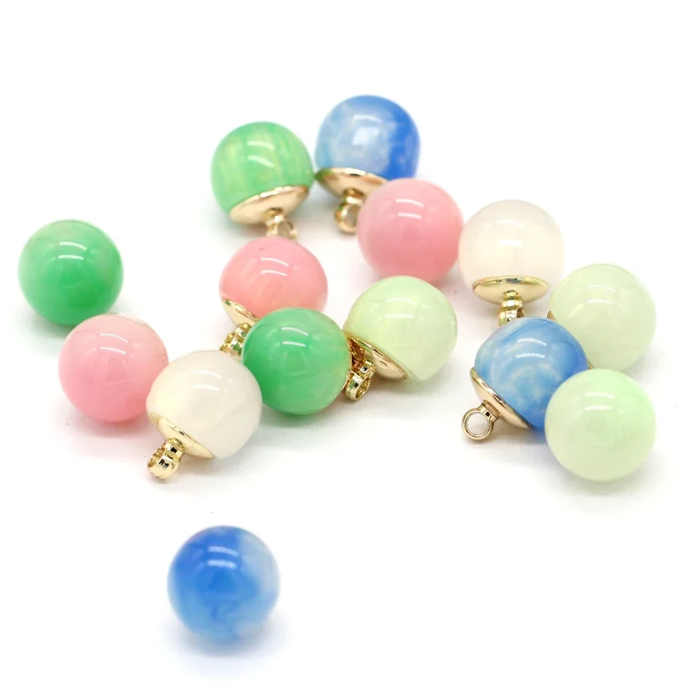 HENGC 10Pcs 11mm Cute Colorful Pearl Buttons for Clothes Female Shirt Dress Skirt Qipao Handmade Decorations Sewing Accessories