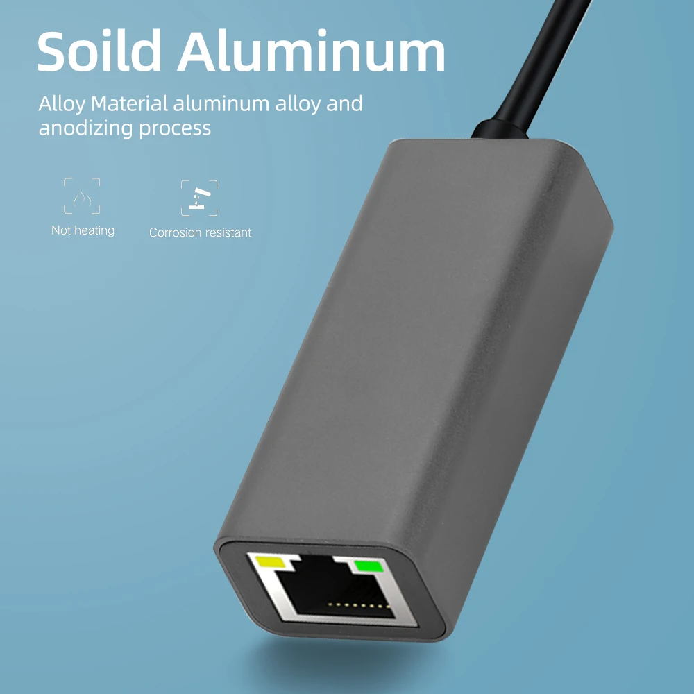USB C-이더넷 어댑터 알루미늄 합금 기가비트 USB 어댑터 (노트북, 맥북 프로, 닌텐도용) 1000Mbps USB 랜 RJ45 네트워크 카드