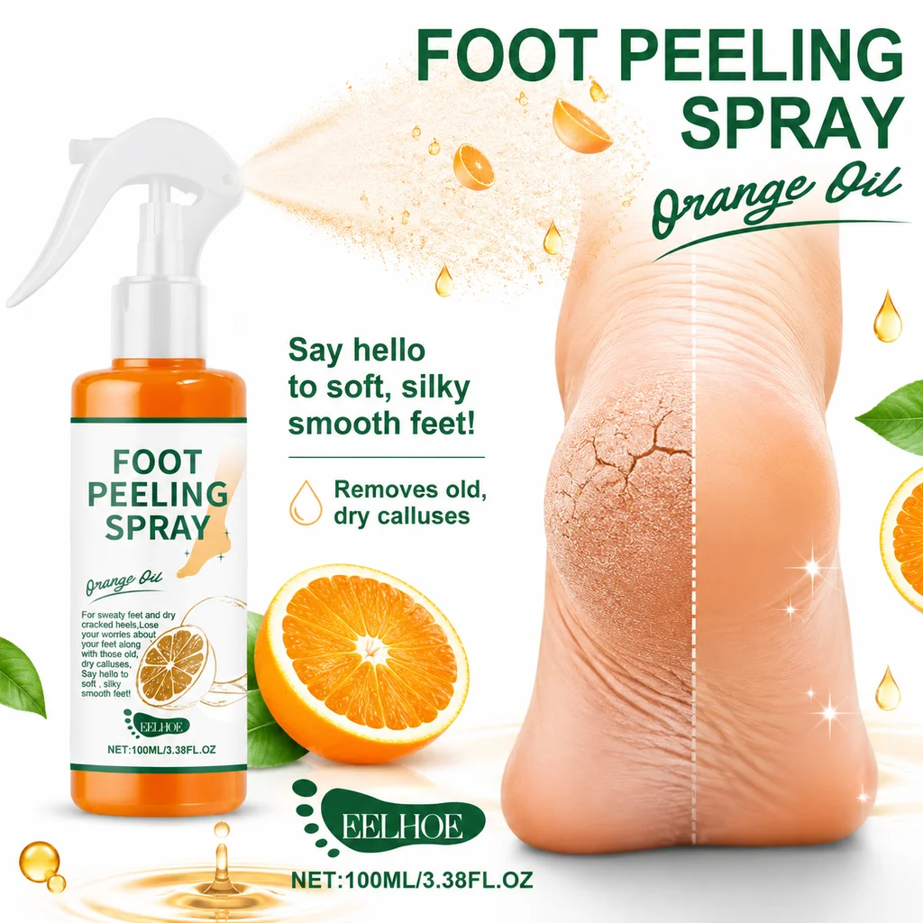 110ml Foot Spray Remove Cuticle Dead Skin Foot Exfoliator Softener Remove Dead Skin & Calluses Feet Spray Pedicure Nail Enhancer