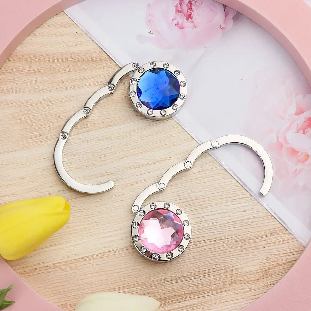 Portable Metal Foldable Bag Purse Hook Handbag Hanger Diamond Folding Table Hook Table Hanger Desk Hooks