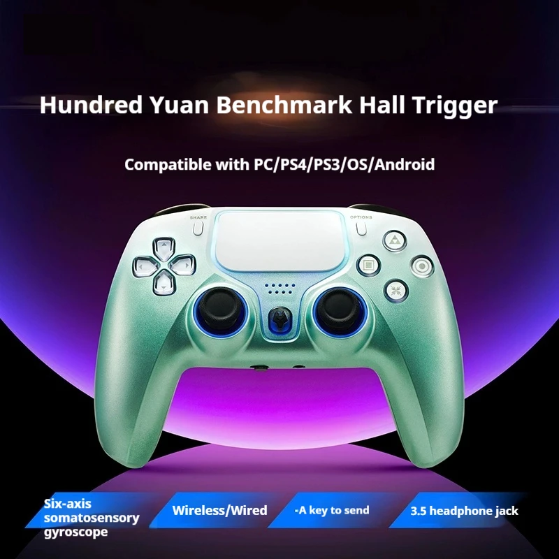 Wireless Controller Hall Linear Trigger Six Axis Gyroscope Vibration Body Compatible Multi Platform E-Sports Game Controller