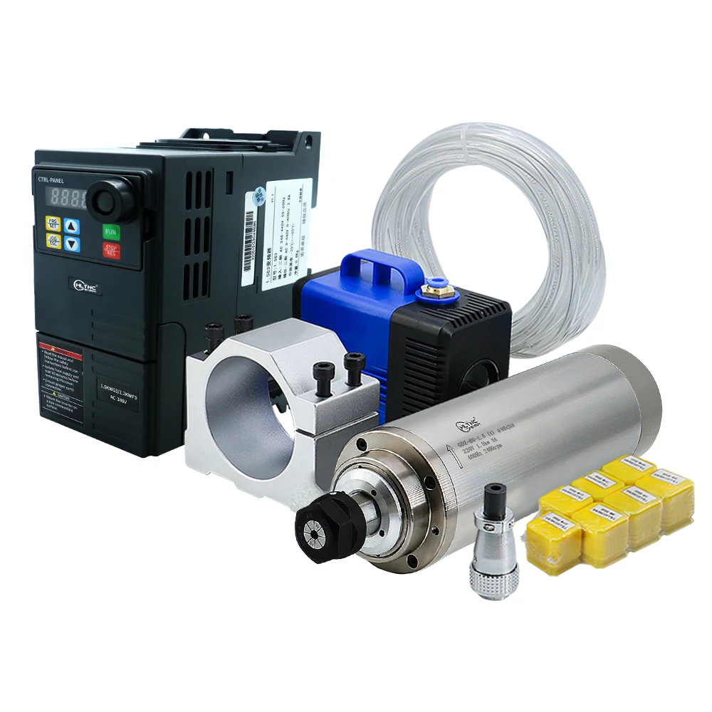 1.5KW ER11 Milling Motor Machine 1.5kw 220V VFD Inverter Converter ER11 Collet Water Cooler Spindle Kit for Engraving CNC