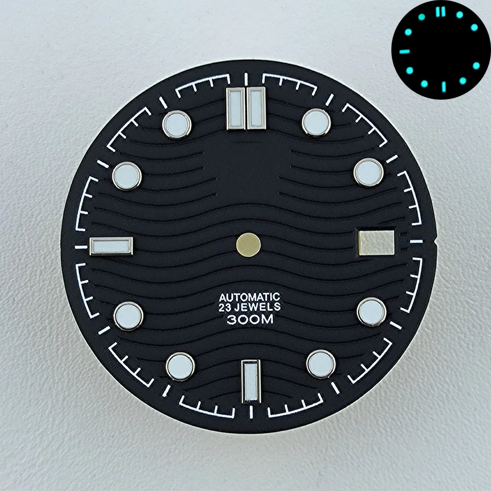 31mm NH35 Dial S logo Watch dial Custom logo Blue/Yellow Luminous dial Suitable for NH35 NH36 movement watch accessories