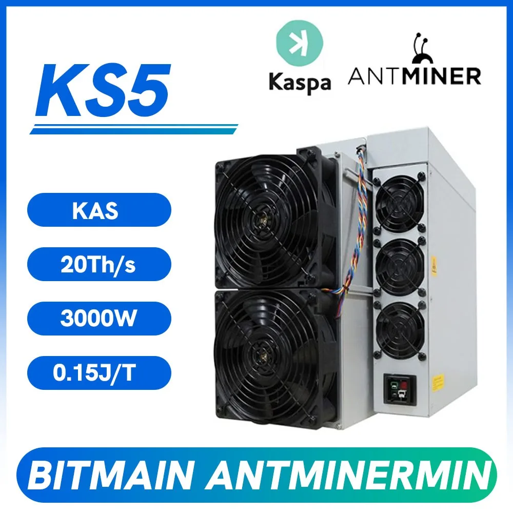 New Bitmain Antminer KS5Pro Kaspa Miner 21T 20T 3000W KS5 PRO Asic Crypto Mining Machine With PSU Than KS5 KS5L