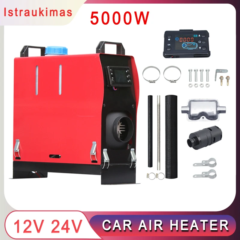 12V/24V 5KW Diesel Air Heater Car Parking Heater Warmer Portable All In One Preheater Remote Silencer Bus Car Truck Boats Van