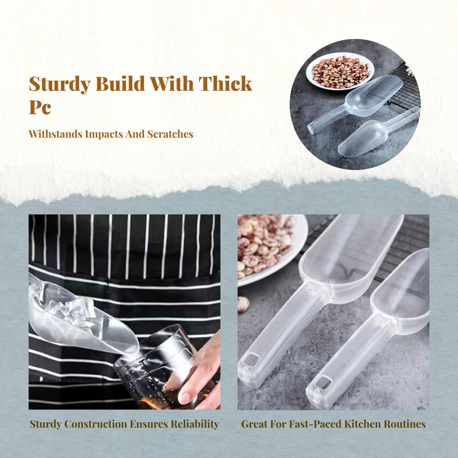 Acrylic Food Ladle, Shatterproof Kitchen Utility