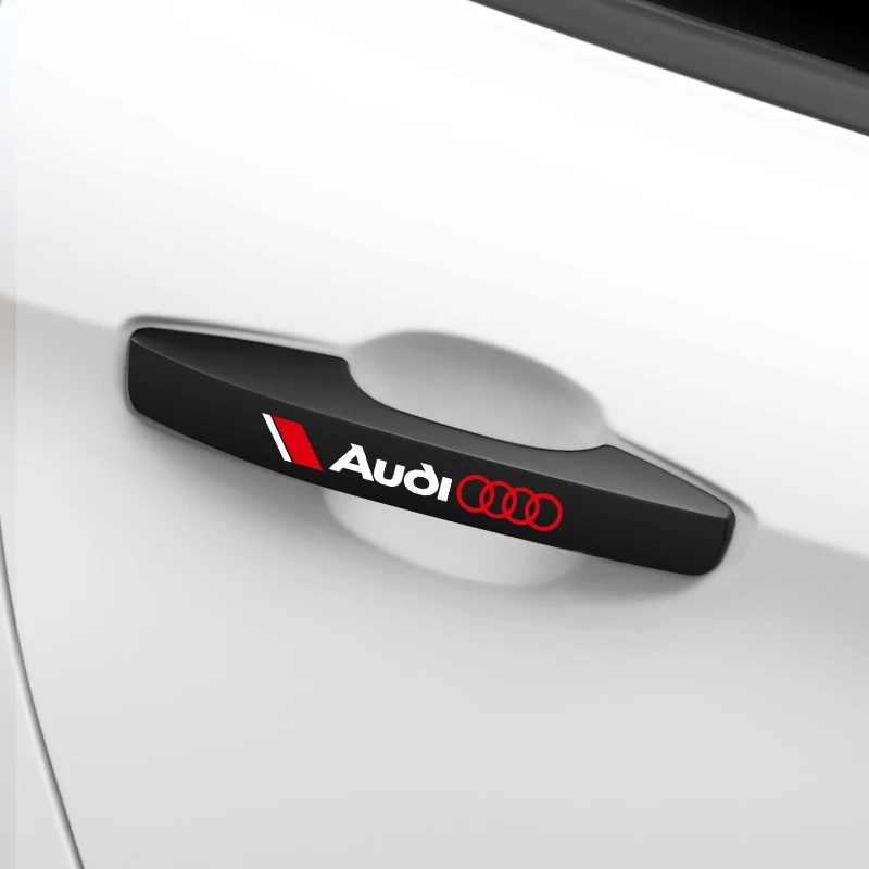 4PCS Car Door Handle Sline Badge Decoration Sticker Auto Applique Accessories For Audi Sline RS A1 A2 A3 A4 A5 A6 A7 A8 B8 Q3 Q5