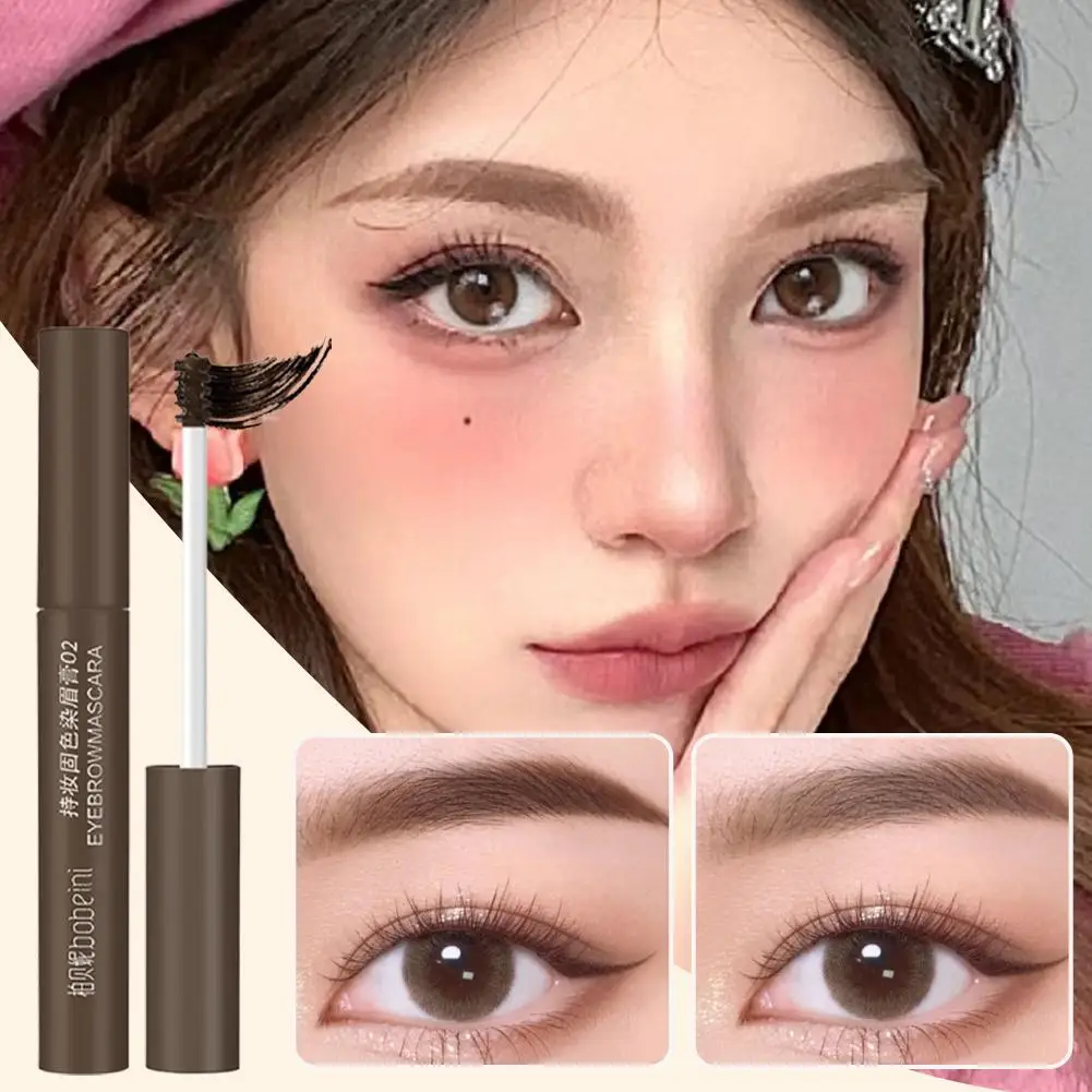 Cremes de sobrancelha de tingimento líquido natural à prova d'água, longo, marrom, secagem de olhos 3d, sobrancelha rápida, duradouro, sem manchas, maquiagem em gel u4e6