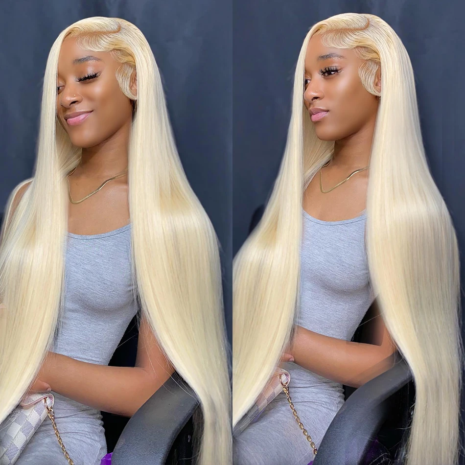 180 Density Bone Straight 13x4 Lace Front Wig 613 Honey Blonde Human Hair Wigs 28 30 Inch Colored Frontal Wigs On Sale Clearance