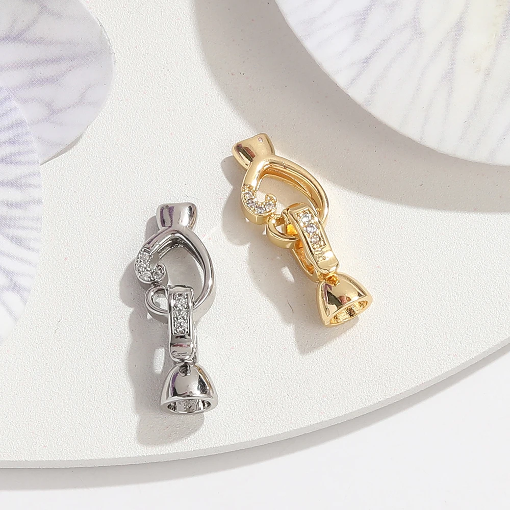 

BenS heart hooks for jewelry making Brass cubic zirconia clasps hooks diy handmade jewelry making materials wholesale k19