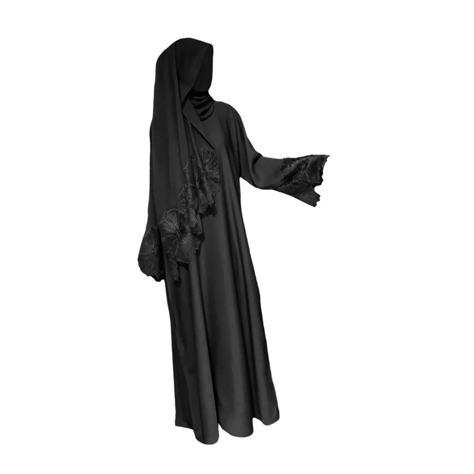 Women Muslim Robe with Headscarf S Size Abaya Dress for Cultural Exchanges